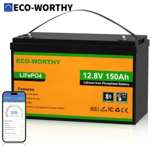 ECO-WORTHY 12V 150AH Bluetooth LiFePO4 Lithium Battery